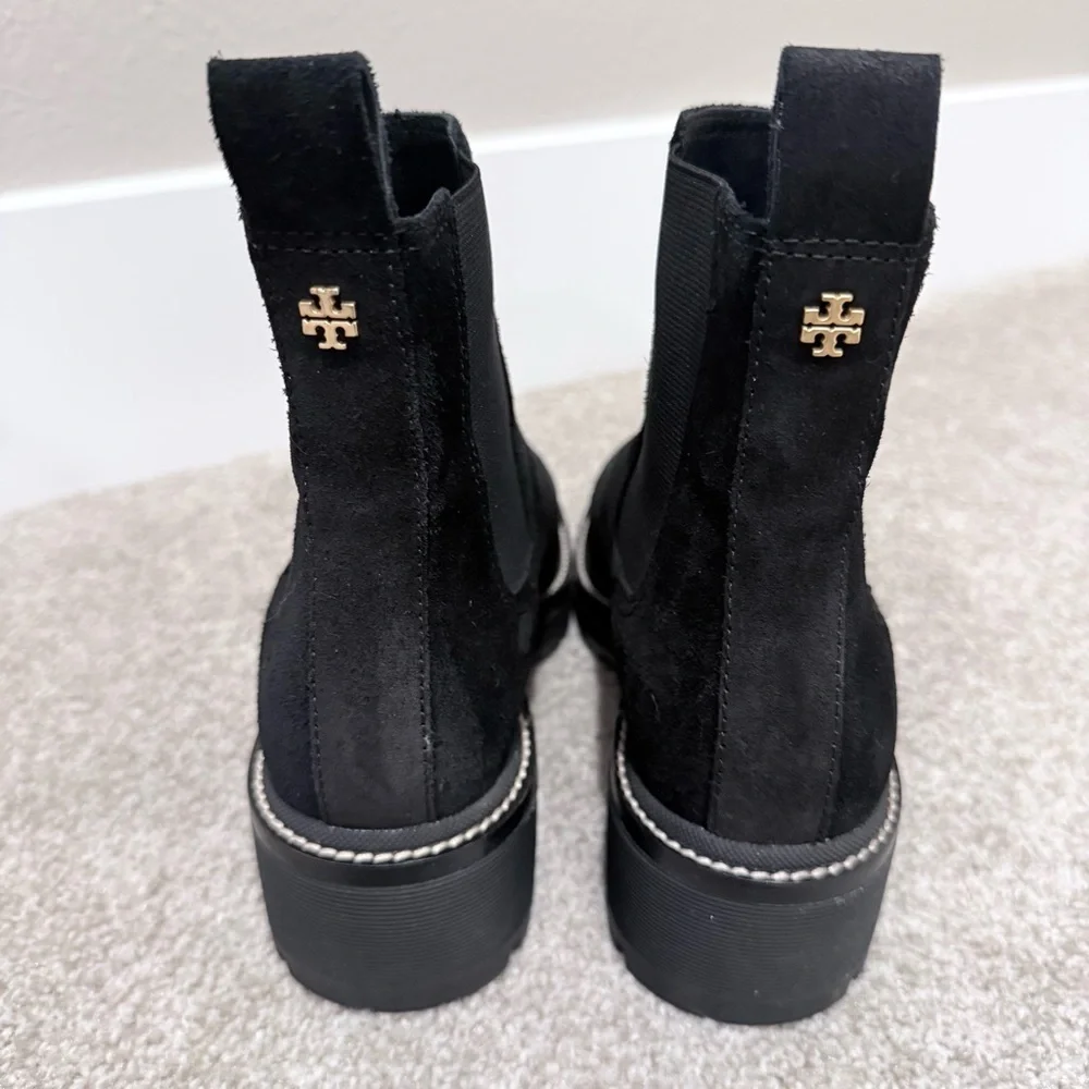 Tory Burch Chelsea black suede boots size 6.5 M like new condition!